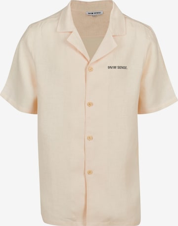 9N1M SENSE Comfort fit Button Up Shirt 'Mykonos' in Beige: front