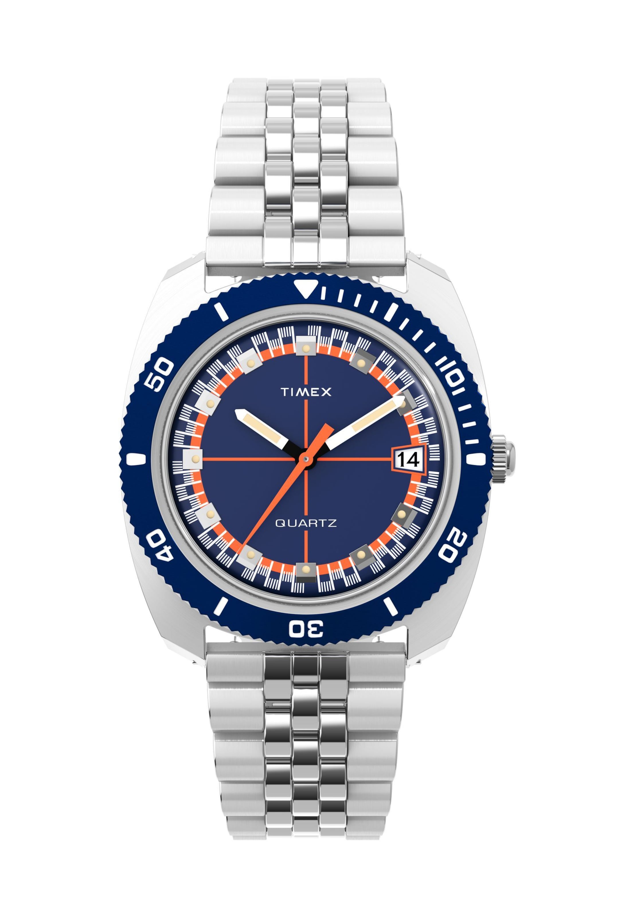 TIMEX Analoguhr 'Q Timex® 1971 Velocity' in Silber: Vorderseite