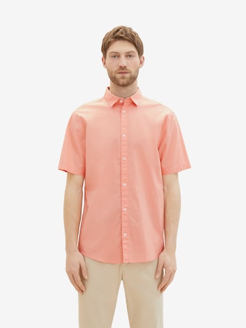 TOM TAILOR Comfort fit Button Up Shirt in Orange: front