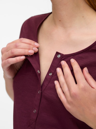 MAMALICIOUS Nachthemd 'MLMIRA' in de kleur Aubergine, Productweergave