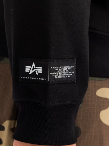 ALPHA INDUSTRIES Sweatshirt 'Label' in Black