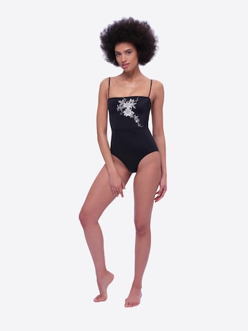 MAREZZA Push-up Shaping swimsuit 'Isola Bella Bustier Shaping Swimsuit Monochrome' in Black