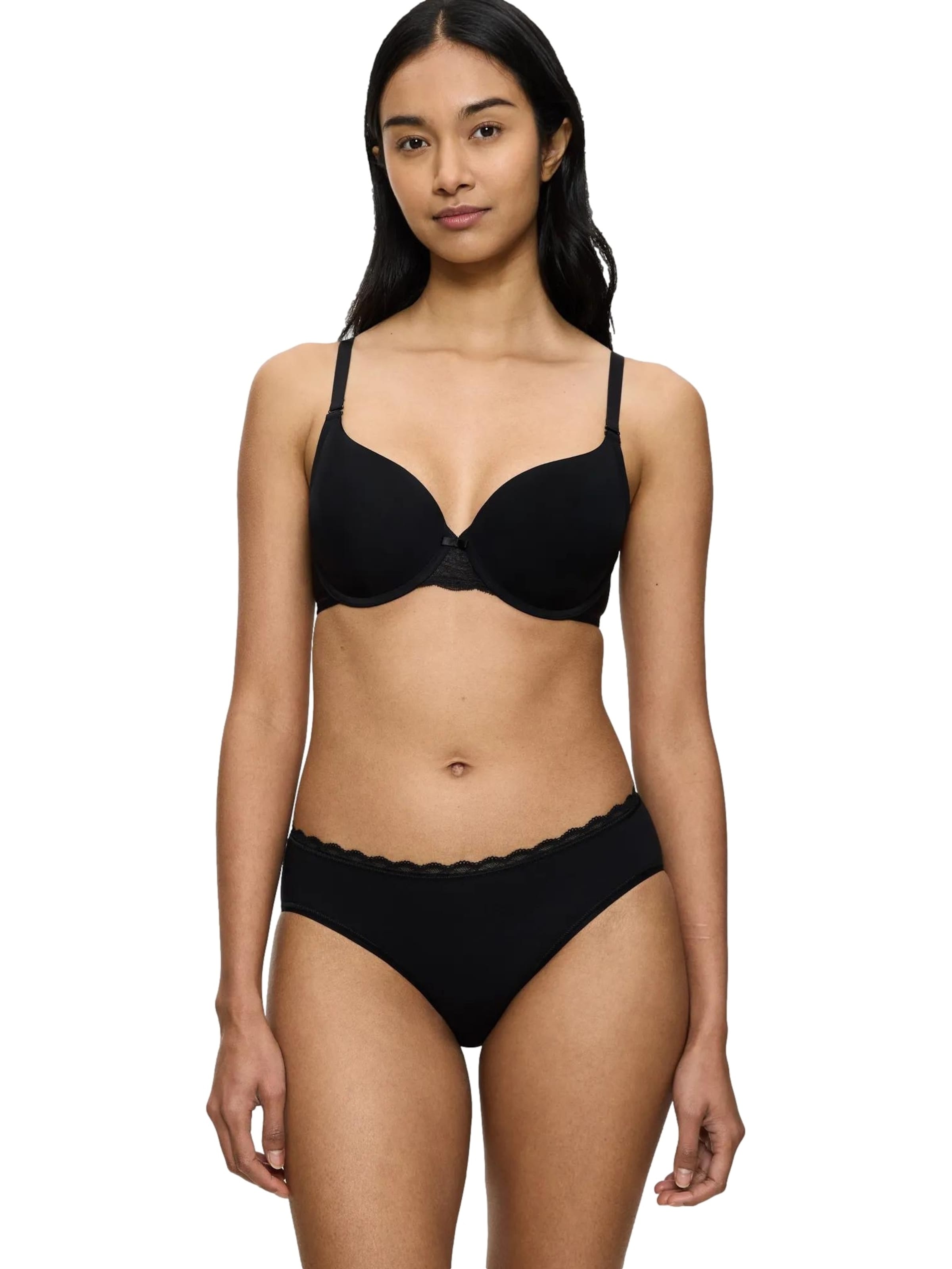 TRIUMPH Slip 'Feel of Cotton' in Schwarz: Vorderseite