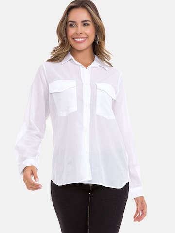 CIPO & BAXX Blouse 'WH123' in Wit: voorkant