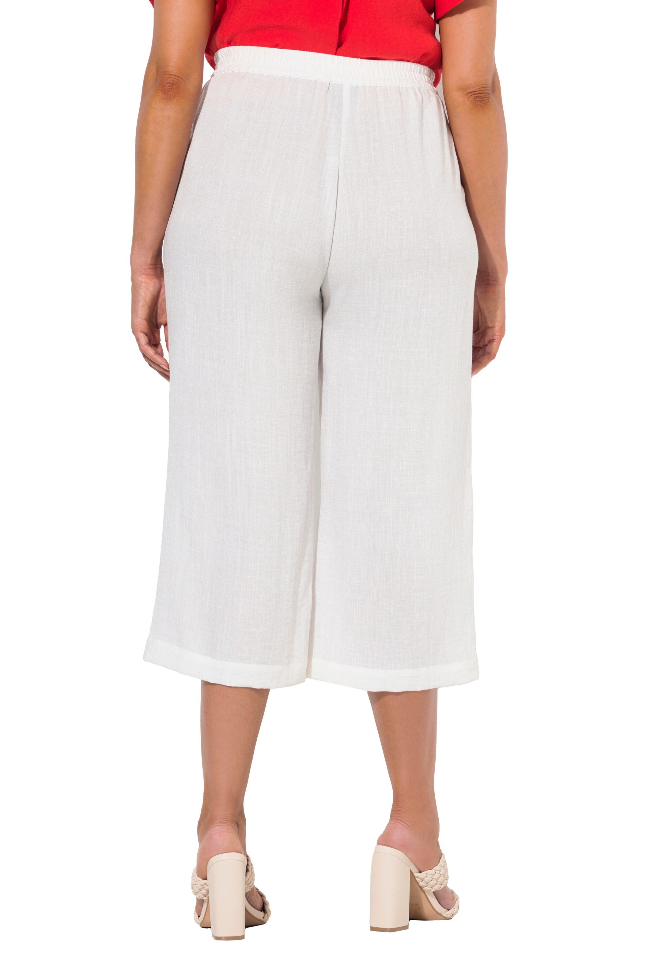 Ulla Popken Wide Leg Hose in Weiß