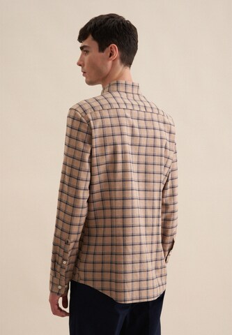 SEIDENSTICKER Slim fit Overhemd ' Schwarze Rose ' in Bruin