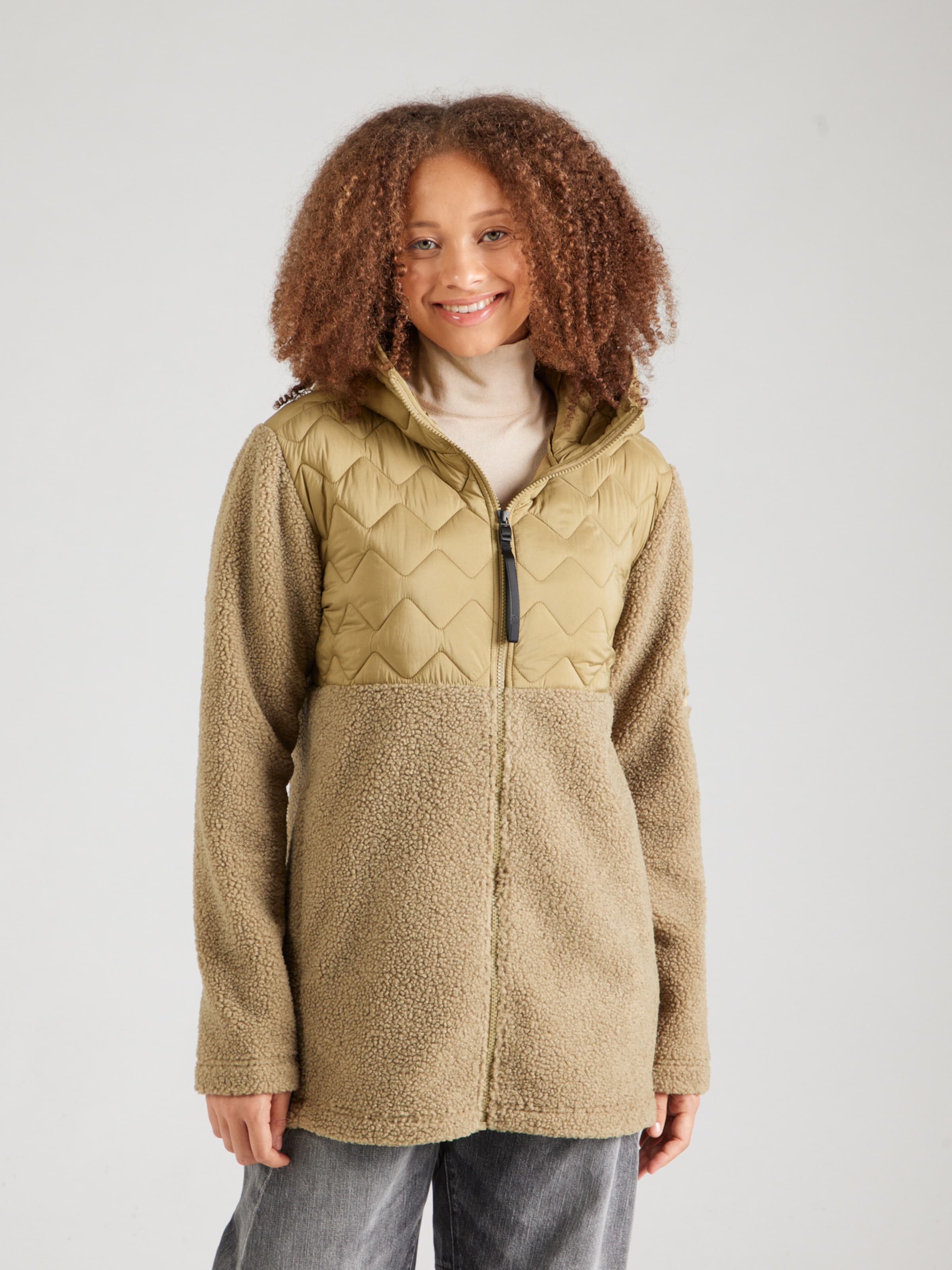 Didriksons Athletic Fleece Jacket 'BIBI' in Olive | ABOUT YOU