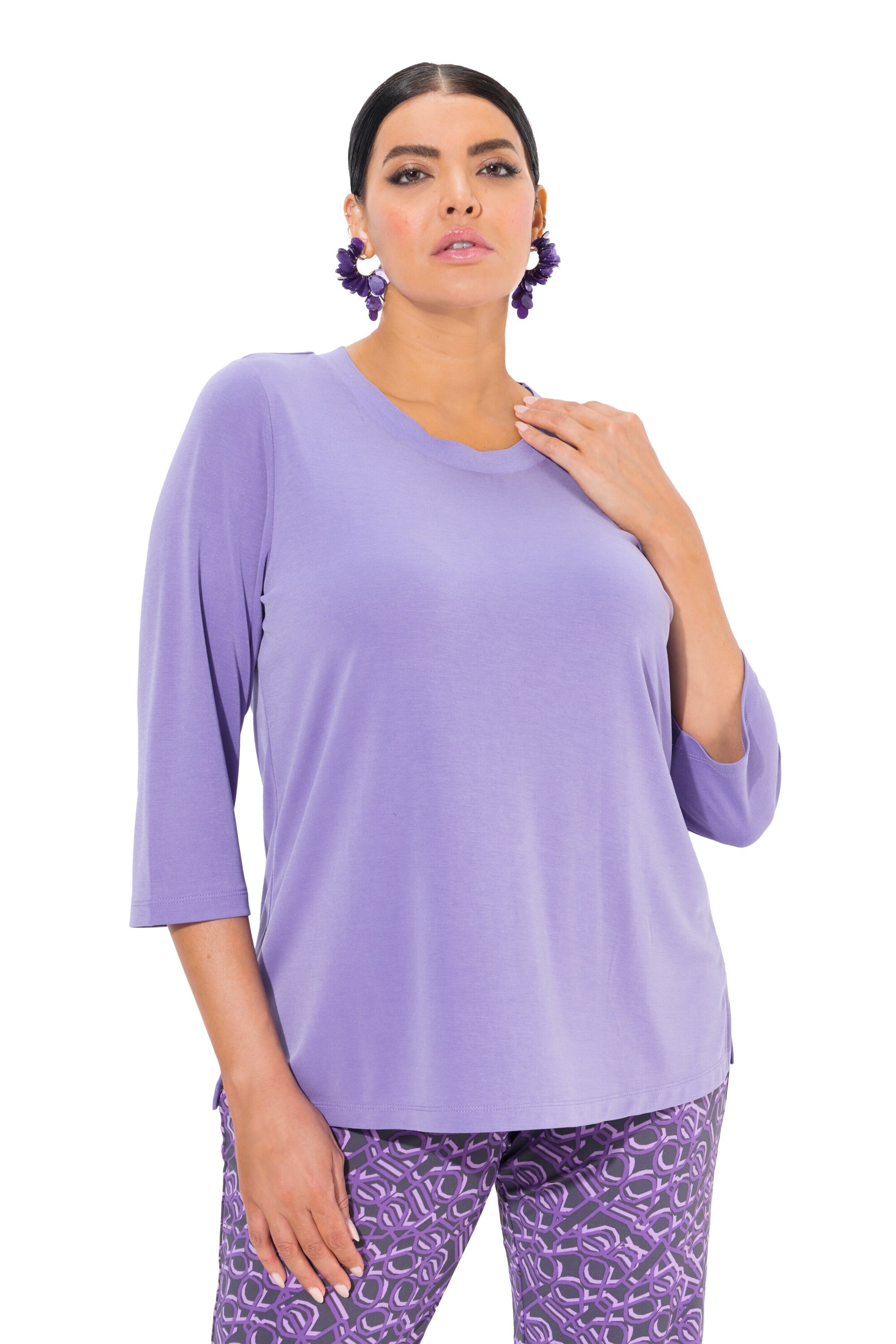 T-shirt Ulla Popken en violet : devant