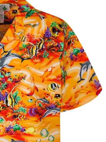KY's Regular fit Button Up Shirt 'Aquarium' in Orange