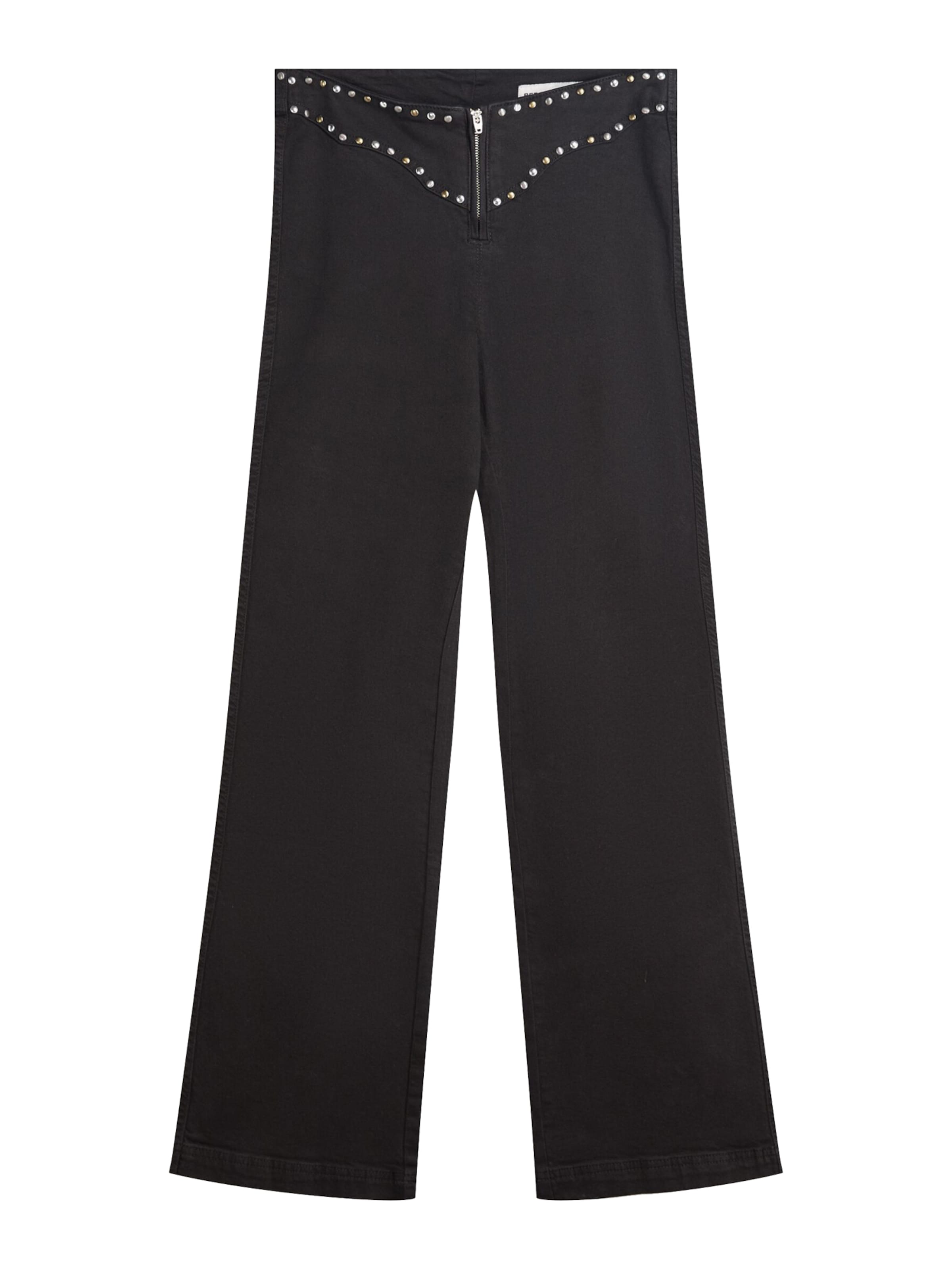 Bershka Regular Housut värissä musta: etupuoli