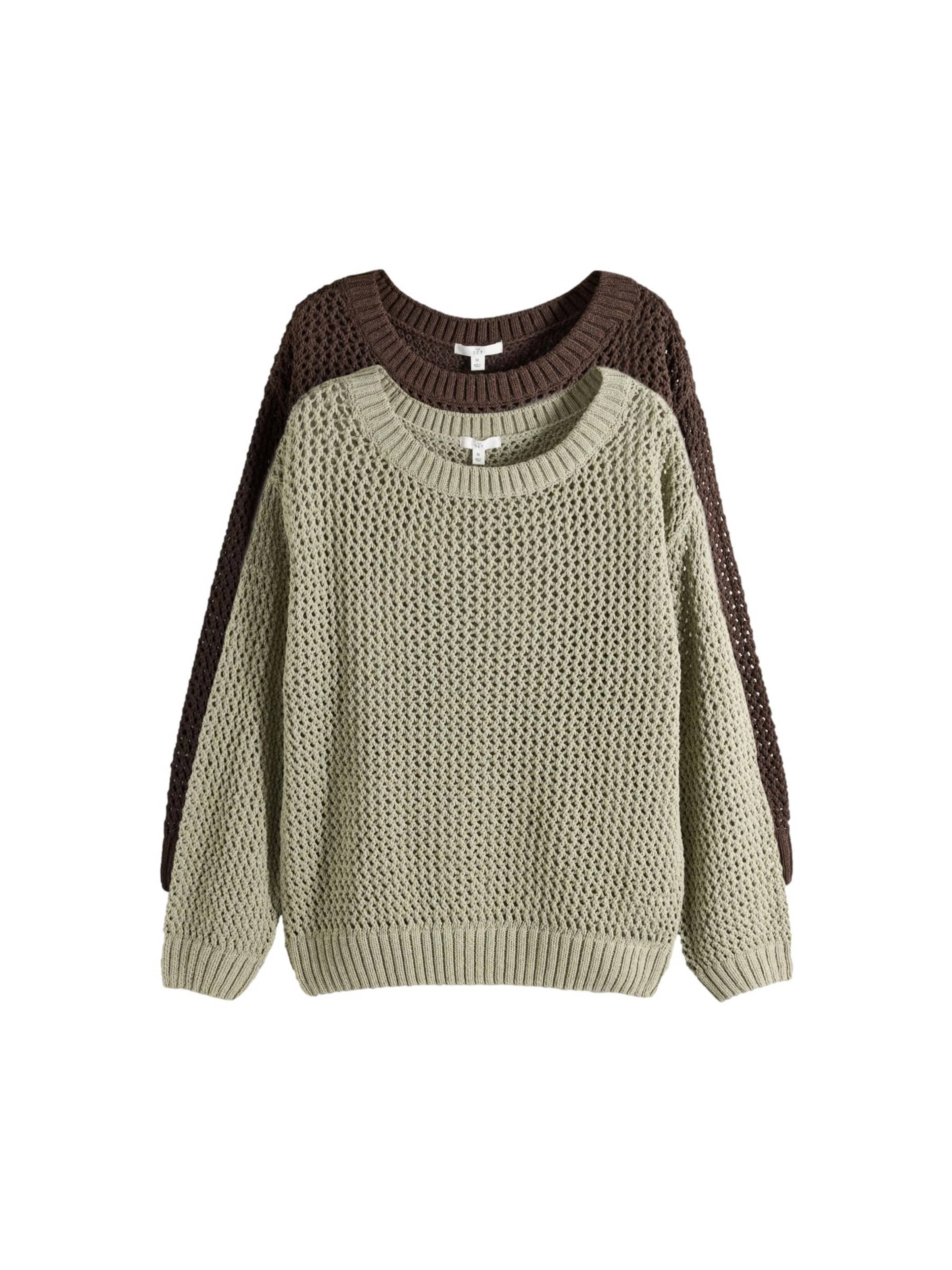The Set Pullover in Braun: Vorderseite