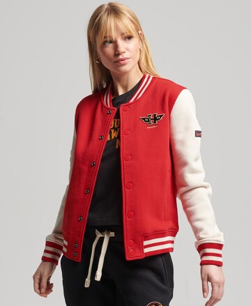 Superdry Tussenjas 'Vintage Collegiate' in Rood: voorkant