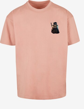 F4NT4STIC Shirt 'Wizard Cat' in Roze: voorkant