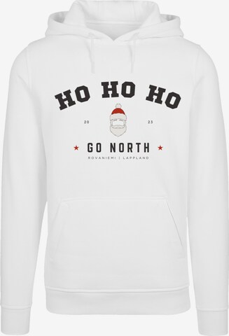 Sweat-shirt 'Ho Ho Ho Santa' F4NT4STIC en blanc : devant