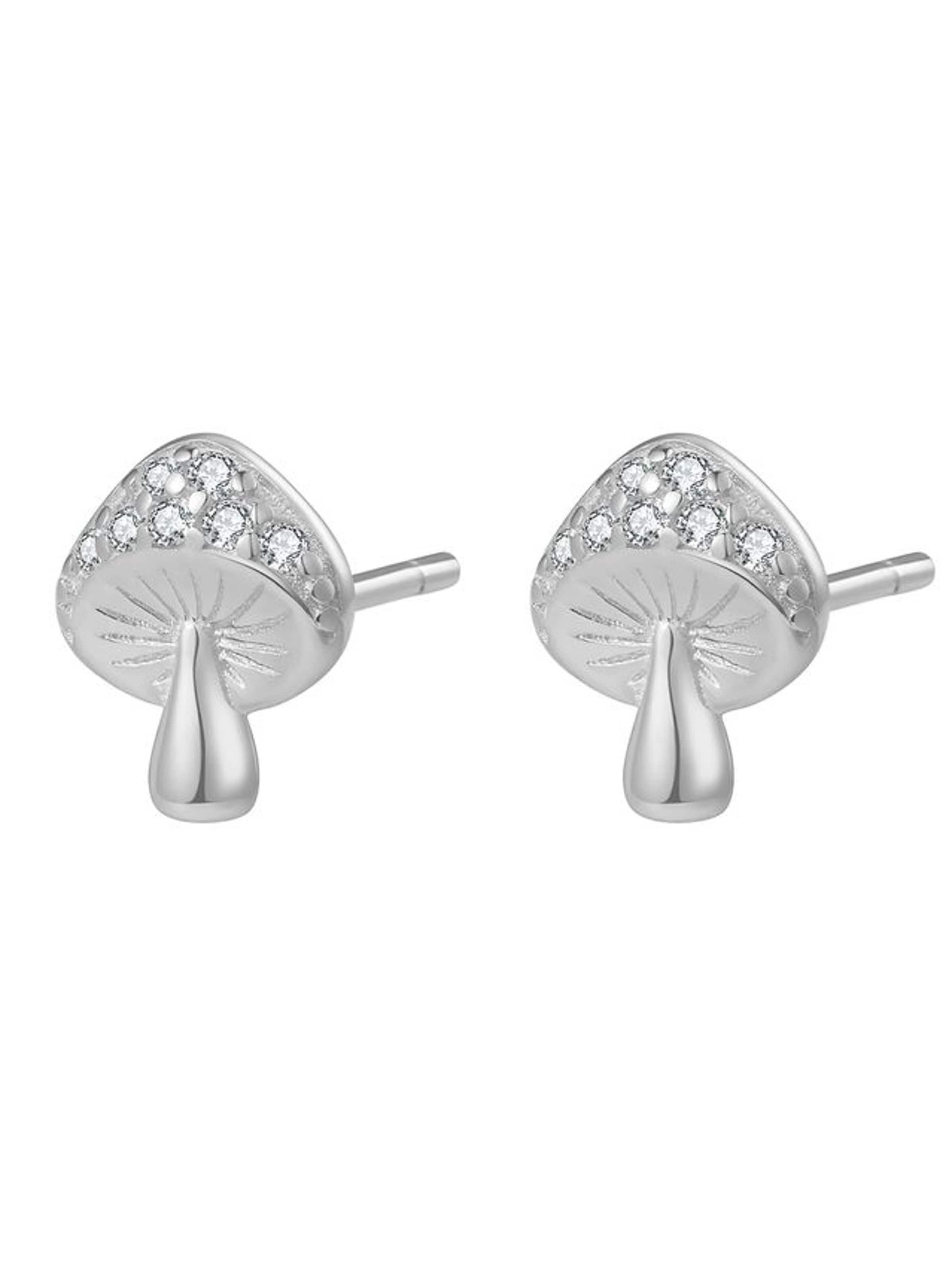 Hey Happiness Pendientes 'Lucky Mushroom' en plata, Vista del producto