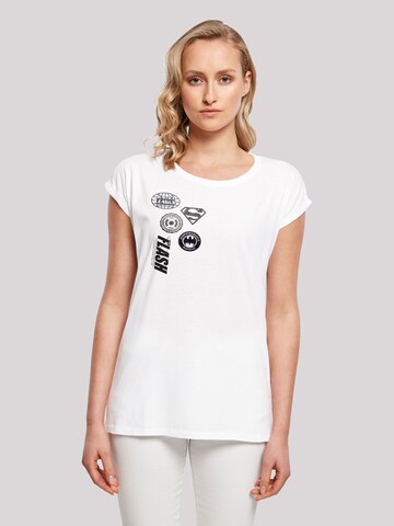 F4NT4STIC T-Shirt 'DC Comics Justice League Icons Cluster' in Weiß: Vorderseite