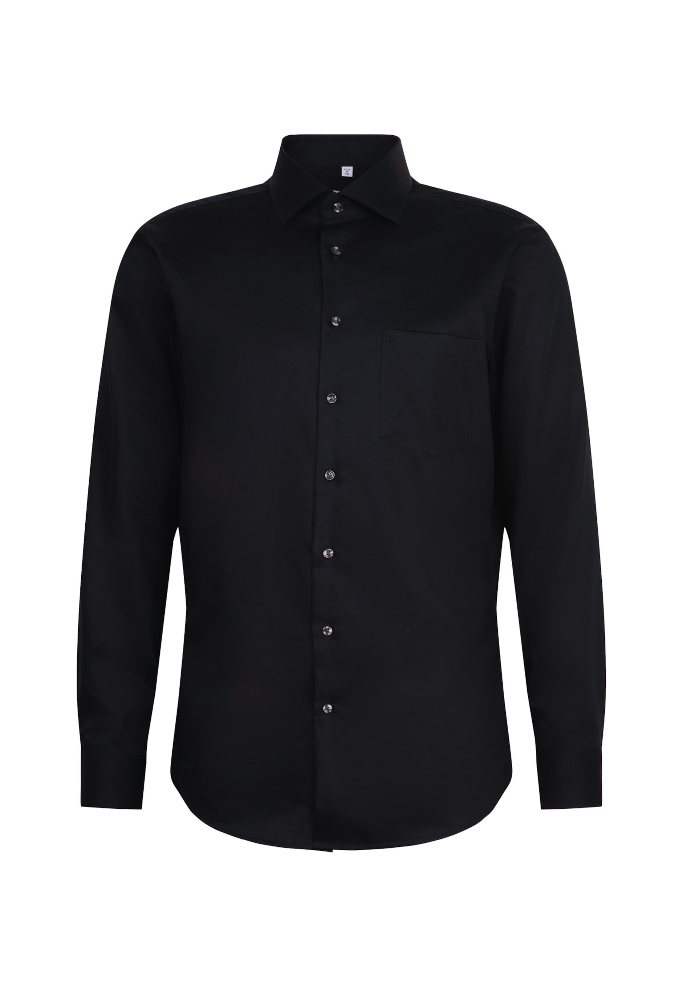 SEIDENSTICKER Regular fit Business shirt 'Smart Classics' in Black