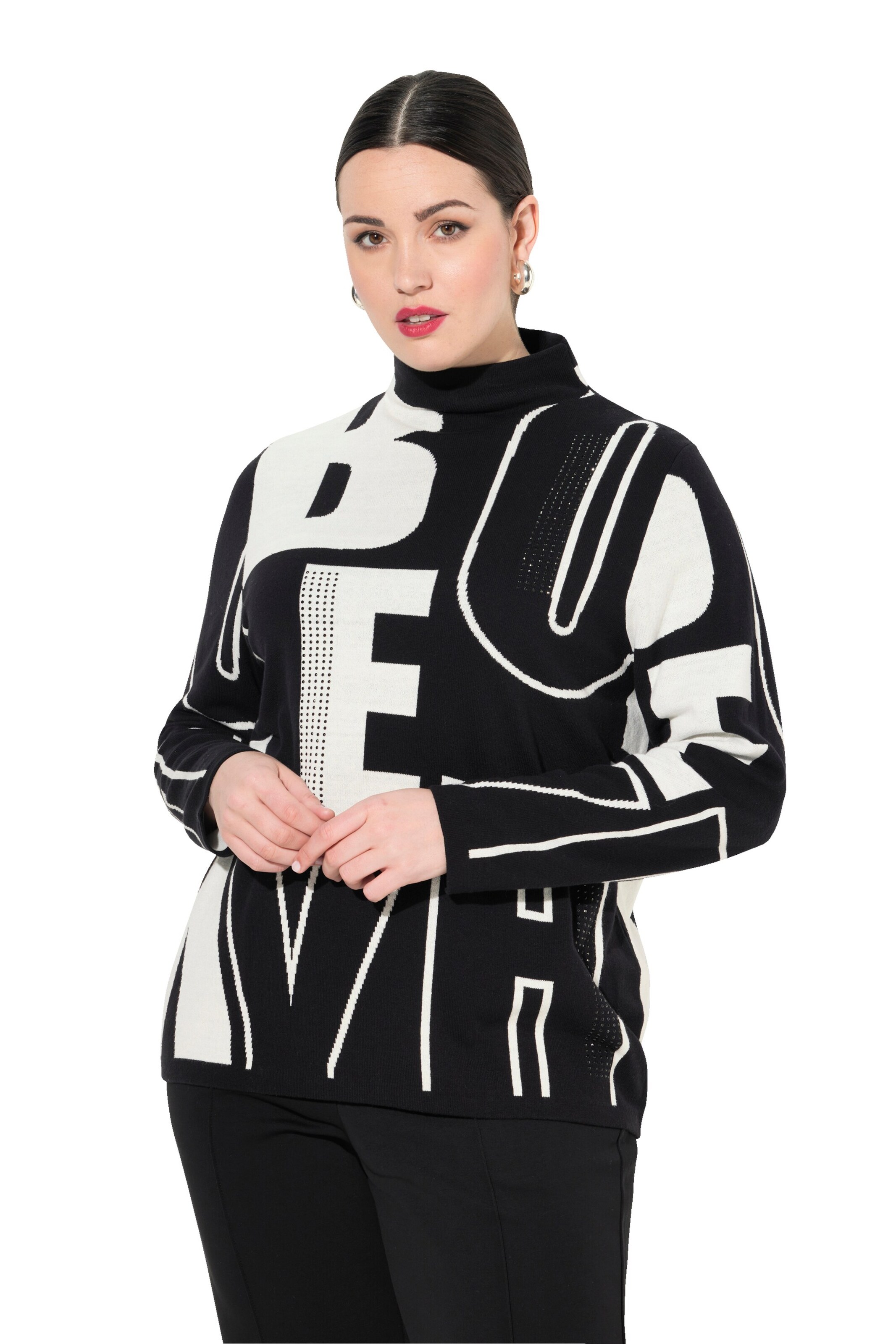 Pull-over Ulla Popken en noir : devant