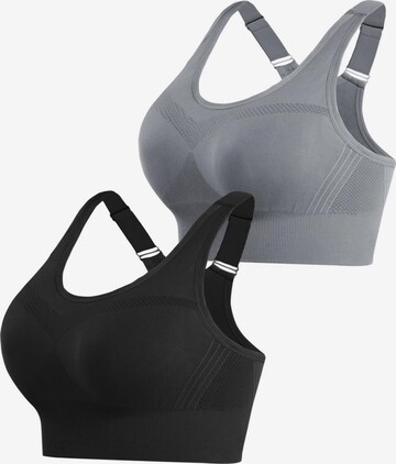 AOTTORI Sports Bra in Grey: front