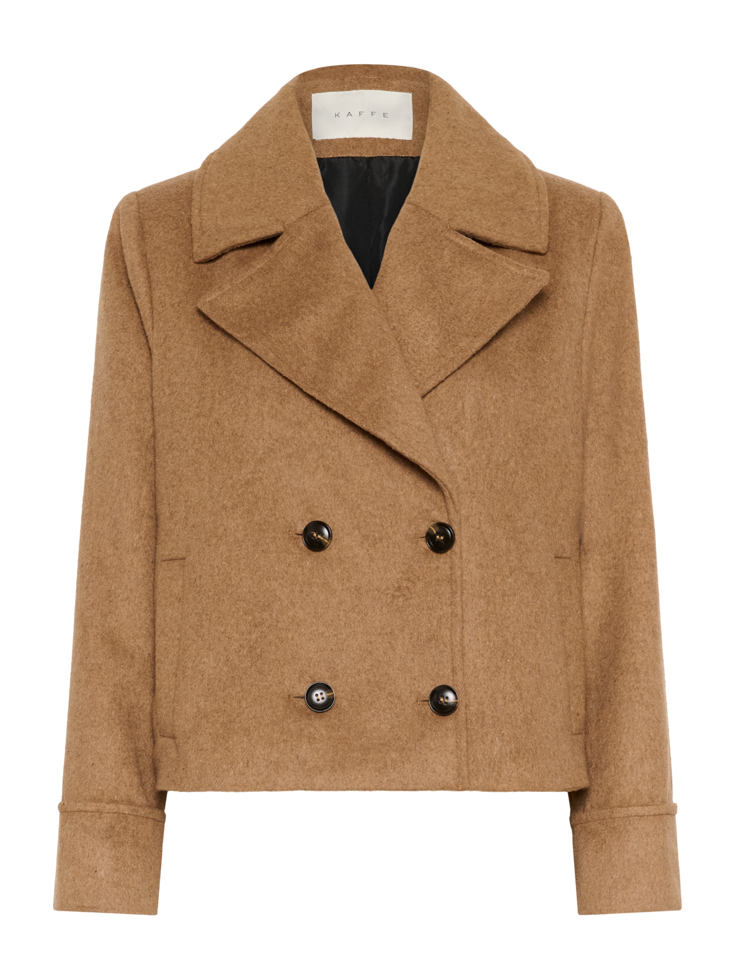 Kaffe - Sobretudo meia-estação 'Julia' em castanho: frente