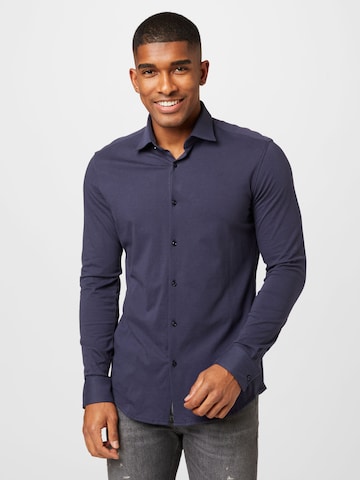 HUGO Red Slim fit Overhemd 'Kenno' in Blauw: voorkant