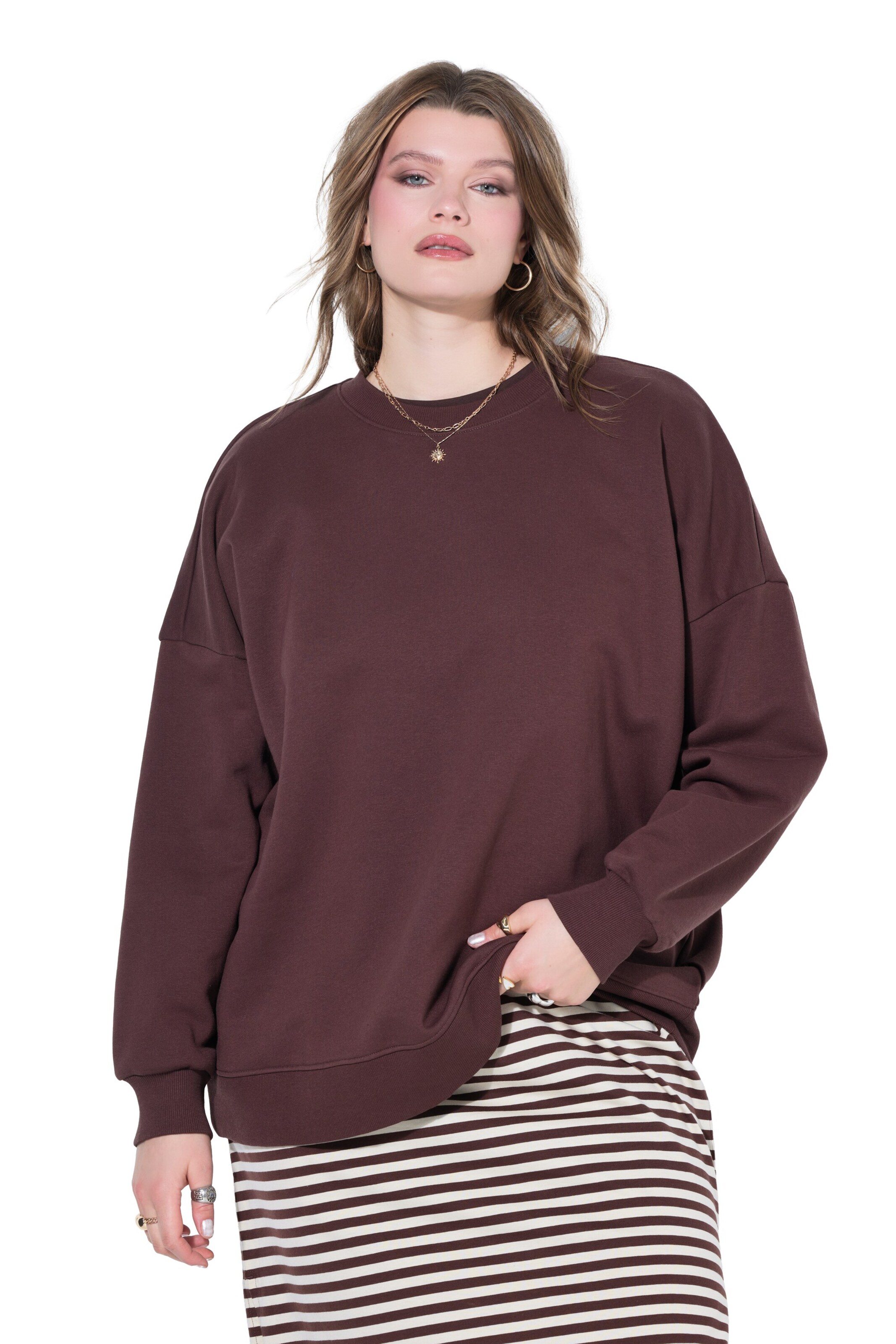 Studio Untold Sweatshirt in Bruin: voorkant