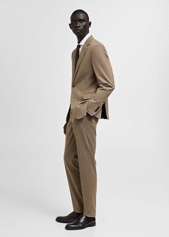 MANGO MAN Slim fit Pleated Pants 'Milan' in Brown