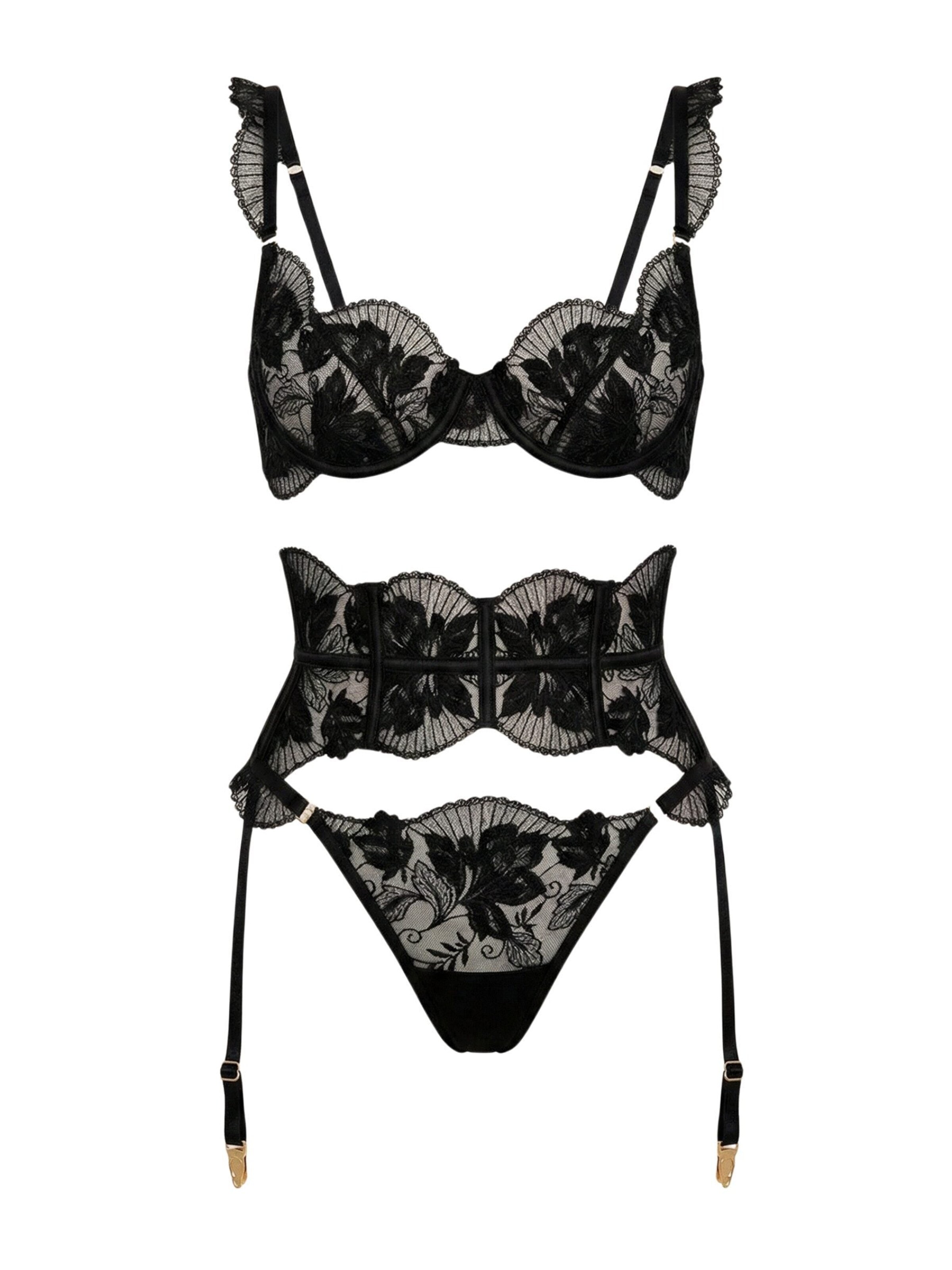 Orchibelle Classic Underwear Sets in Black: front