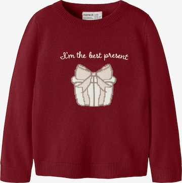 Pull-over 'NMFRISSE' NAME IT en rouge : devant