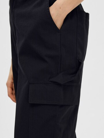 SELECTED Tapered Cargobroek in Zwart