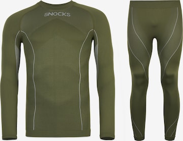 SNOCKS Athletic Underwear in Green: front