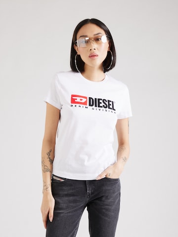 DIESEL Shirt 'SLI-DIV' in Wit: voorkant