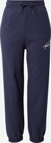 Tommy Jeans Tapered Broek in Blauw: voorkant