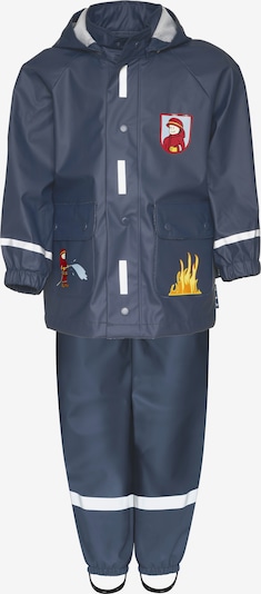 PLAYSHOES Tehničko odijelo 'Feuerwehr' u morsko plava / tamo žuta / srebrno siva / crvena, Pregled proizvoda