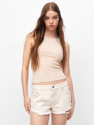 Pull&Bear Regular Farkut värissä beige: edessä