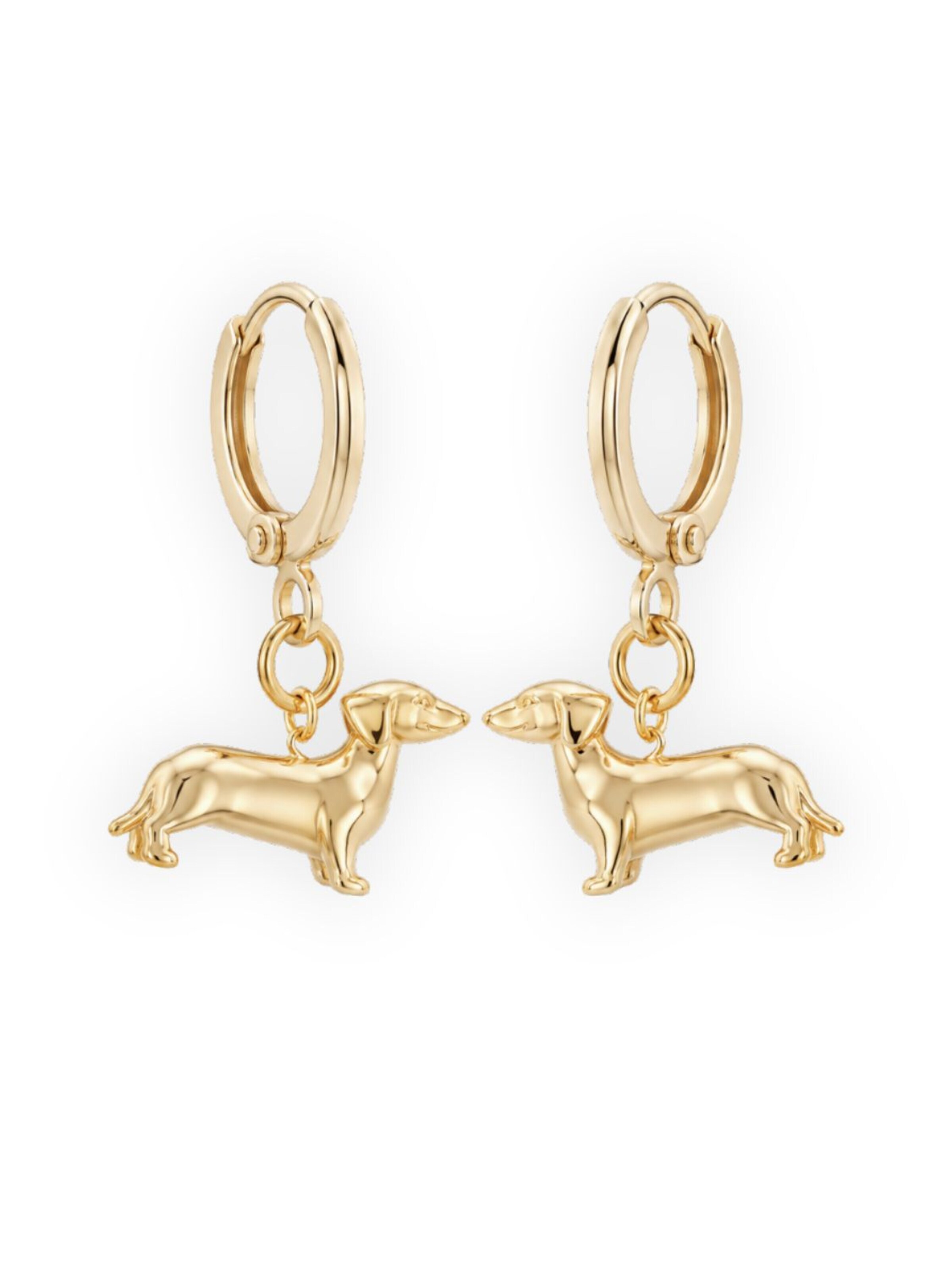 Fräulein Wunder Ohrringe 'Dackel'‌‌‌‌‌‌‌‌‌‌ in Gold: Vorderseite