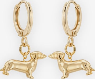 Fräulein Wunder Ohrringe 'Dackel' in Gold: Vorderseite