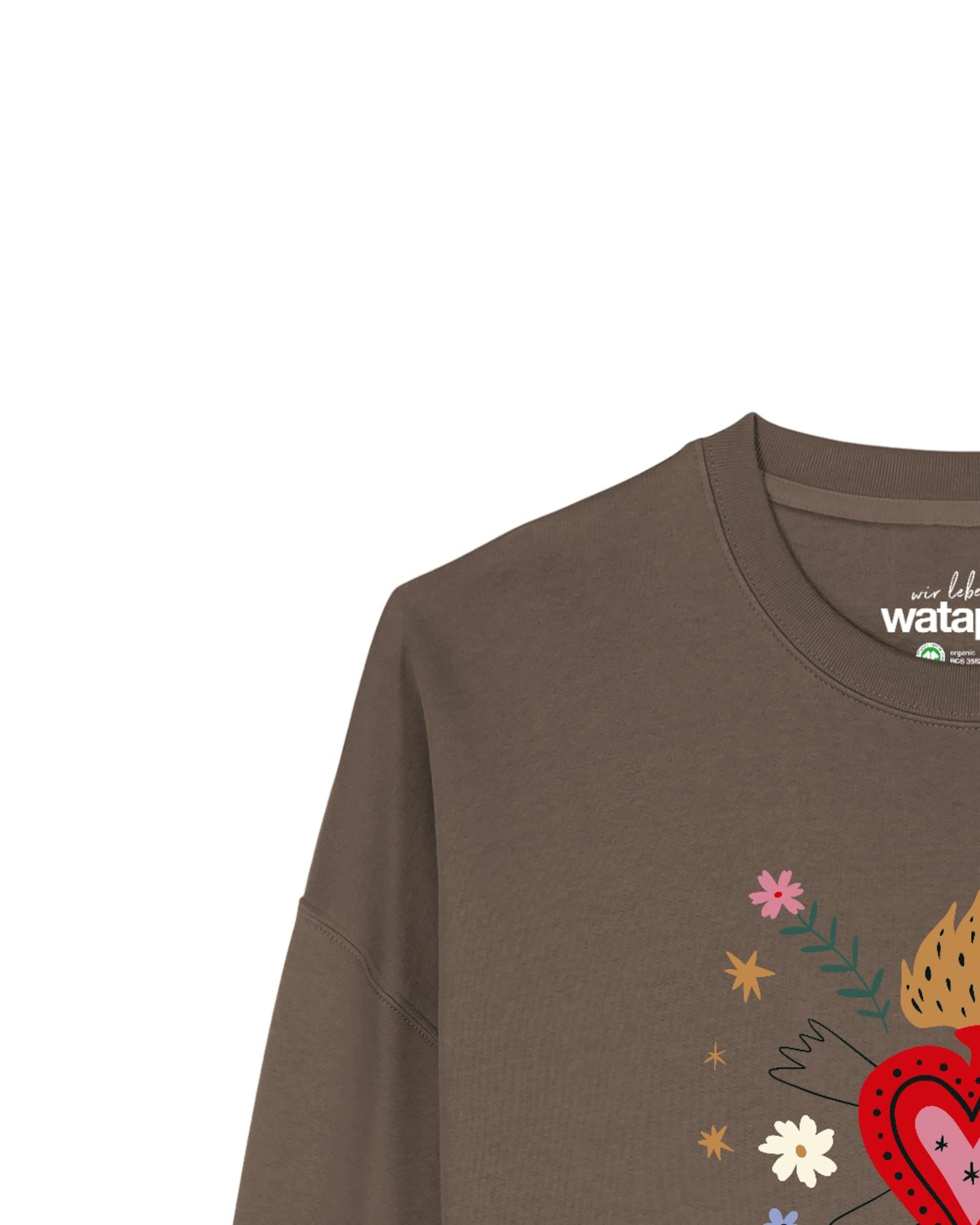 Watapparel Sweatshirt 'Love and flex ' in Bruin