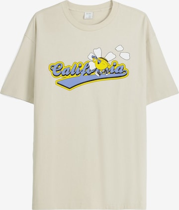 T-Shirt Bershka en beige : devant