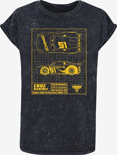 ABSOLUTE CULT Shirt 'Cars - Cruz Ramirez' in gelb / schwarzmeliert, Produktansicht