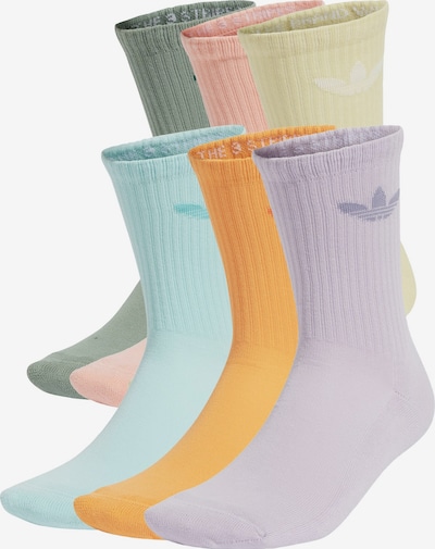 31-33 dydžio Kojinės 'Trefoil Cushion' iš ADIDAS ORIGINALS, spalva – šviesiai mėlyna / žalia / purpurinė / oranžinė, Prekių apžvalga