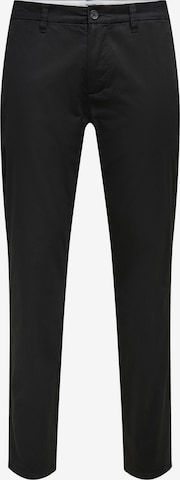 Pantalon chino 'Cam' Only & Sons en noir : devant