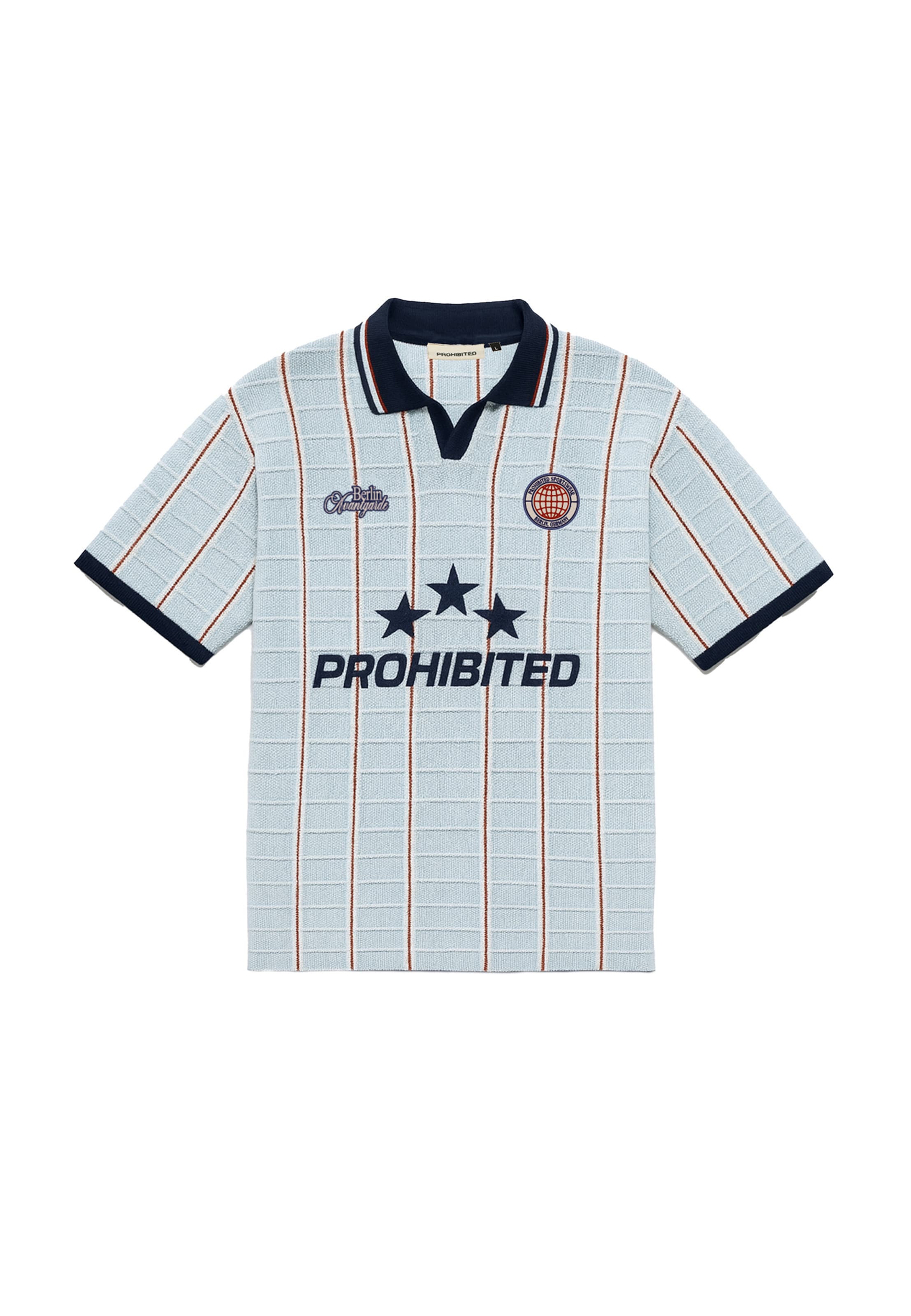 T-Shirt Prohibited en bleu : devant