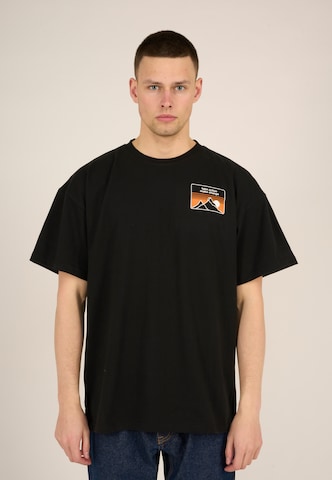 KnowledgeCotton Apparel Shirt 'Take Action' in Black: front