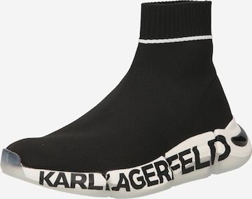Karl Lagerfeld High-Top Sneakers 'QUADRA' in Black: front