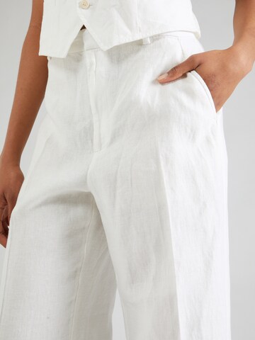 Polo Ralph Lauren Szeroka nogawka Spodnie w kant w kolorze biały