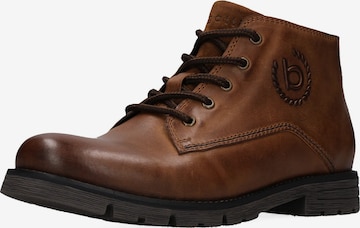 Boots stringati di bugatti in marrone: frontale