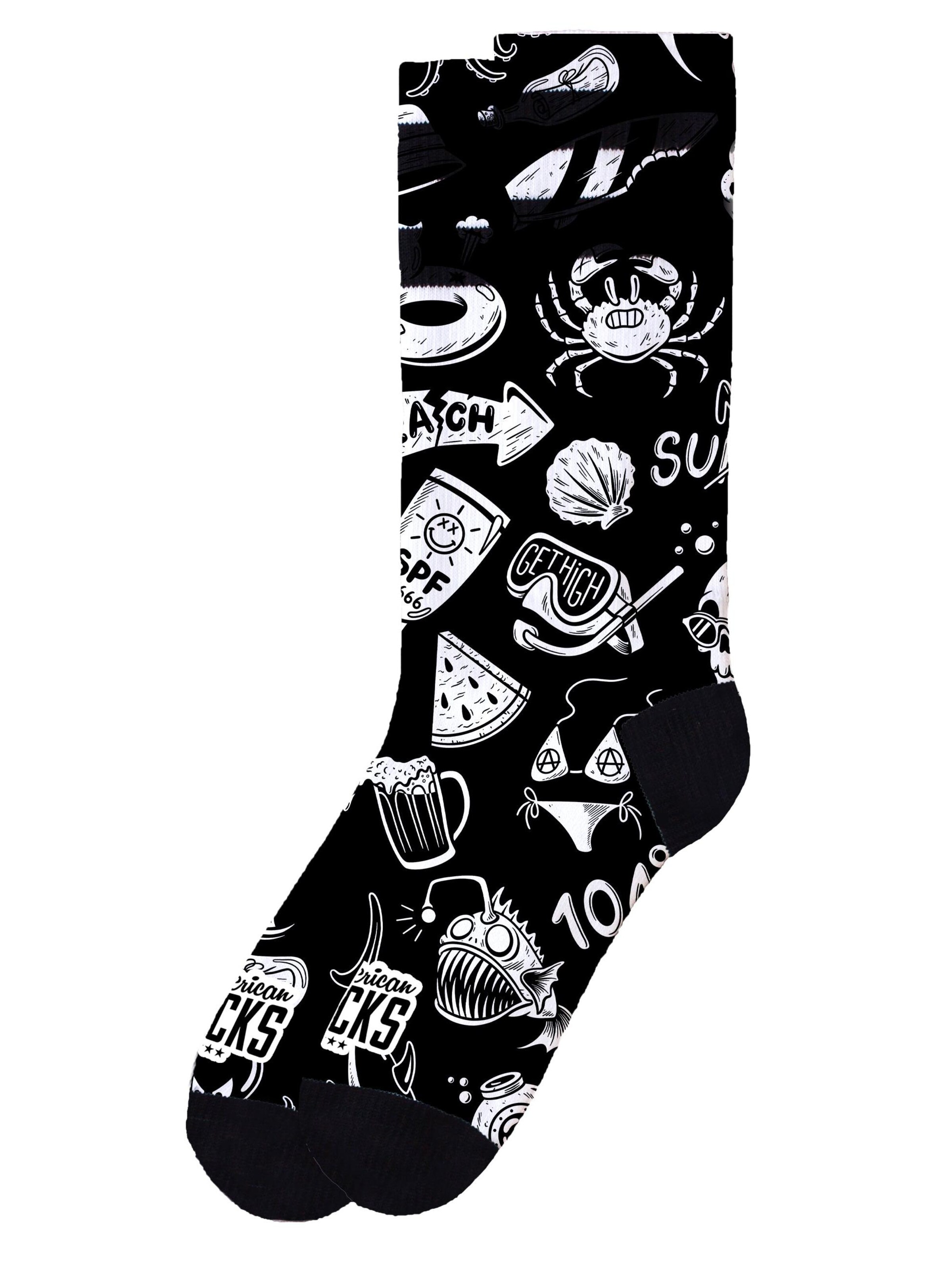 American Socks Socken 'Hella Hot'‌‌‌‌‌‌‌ in Schwarz: Vorderseite