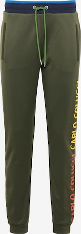 Carlo Colucci Tapered Pants 'Carlotto' in Green: front