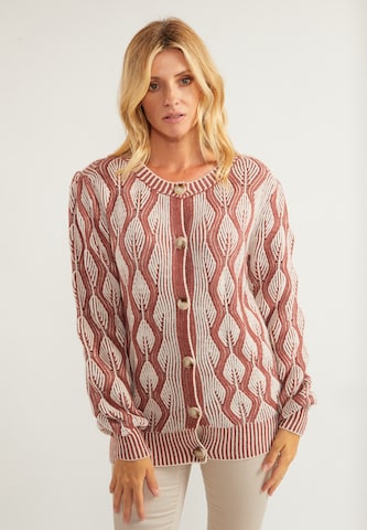 Usha Knit Cardigan 'Sivene' in Pink: front